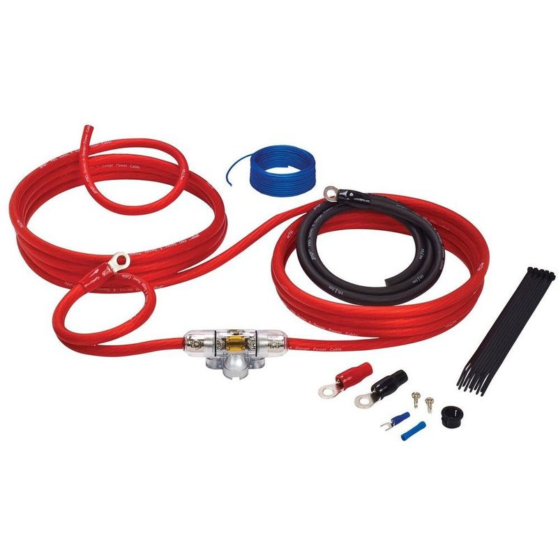 Stinger 1500 Watt, 4GA Power & Signal Amp Wiring Kit with 150 Amp MIDI Fuse holder (4000 Series)