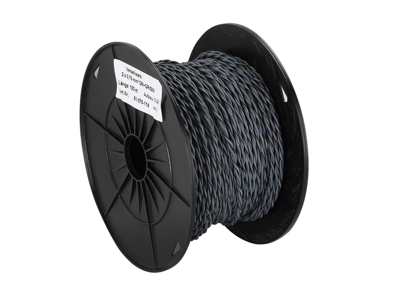 ACV Speaker cable twisted 2x0.75mm² grey/grey-black 100m