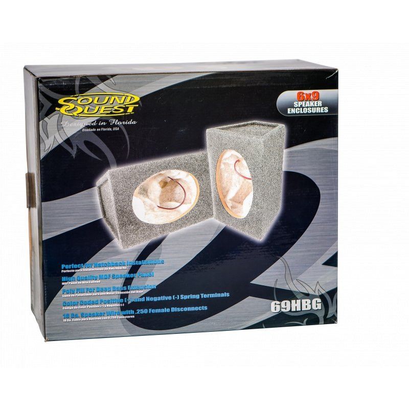 Stinger 6x9 Hatchback Speaker Enclosure - Grey (Pair)
