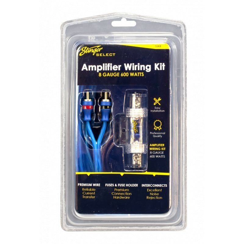 Stinger 600W, 8GA CCA, Complete Amp Wiring Kit with MIDI Fuse holder