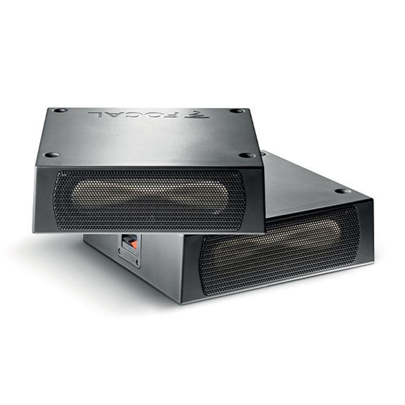 Focal ISUBTWIN 2 x Under Seat Car Subwoofer Speakers | 200W Maximum Power | Ultra-compact & Easy Installation