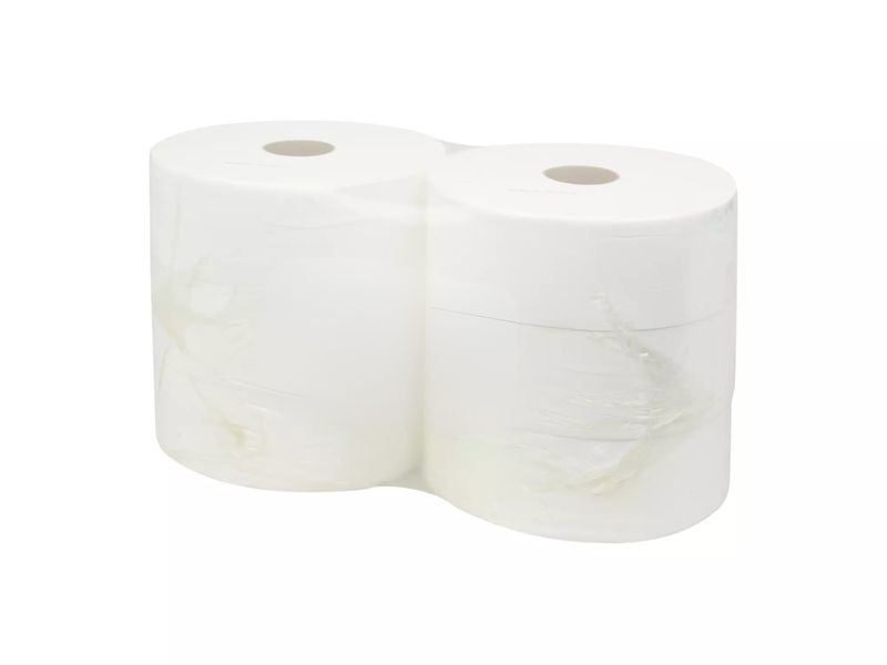 Toalettpapper Mini Jumbo, 2-lag, Vit Cellulosa, 380 m/rulle - 6rl (2 280 m/frp)
