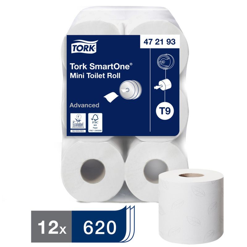 Toalettpapper Tork T9 Advanced SmartOne Mini 2-lag 111mx13,4cm Vit, FSC