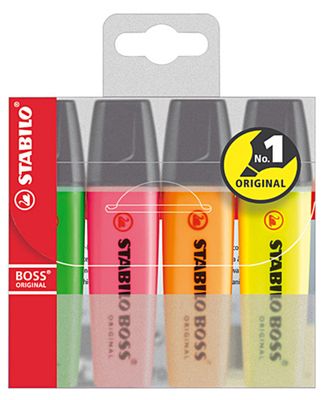 Överstrykningspenna Stabilo Boss 4set