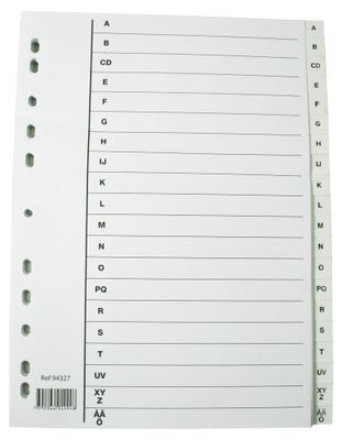 Plastregister A-Ö  PP 1st/påse