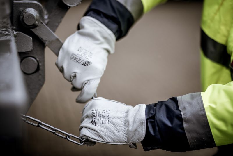 NITRAS 1409 Driver – Arbetshandske i grått narvläder