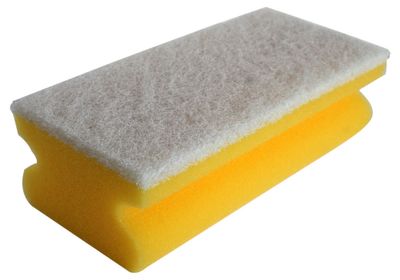 Kökssvamp finputs Gul/Vit 9cm, 5st/frp