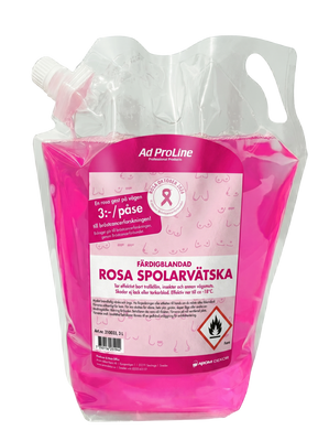 Rosa Spolarvätska -18°C – Färdigblandad, 3 kr till Bröstcancerforskningen, 4x3L Påse