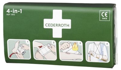 Blodstoppare Cederroths 4-in-1 1 kompress, 2 elastiska bindor