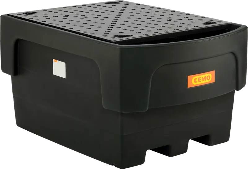 IBC-spillbehållare 1100/1-PE med påfyllningsfäste och perforerad PE-platta