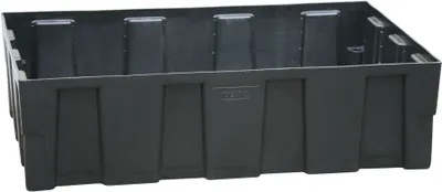CEMO Euro PE-uppsamlingstråg 250/2 – Spillskydd för 2 × 205 L fat, HDPE, utan fötter