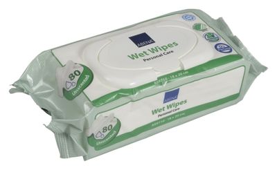 Våtservett nonwoven i dispenser 80st 18x20cm oparfymerad 50g/m2