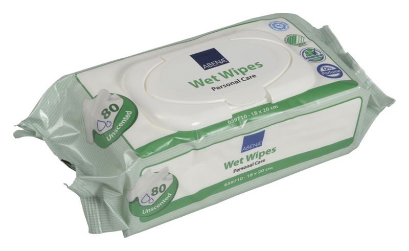 Våtservett nonwoven i dispenser 80st 18x20cm oparfymerad 50g/m2