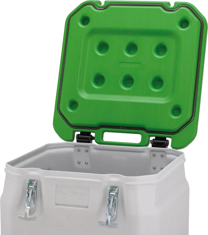 CEMO Mobil Box 250 L – ADR-godkänd Transportbehållare för Farligt Fast Gods, Grönt Lock