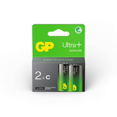 GP Ultra Plus Alkaline C-batteri, 14AUP/LR14, 2-pack