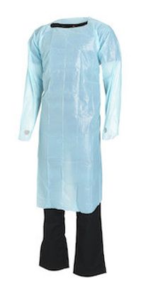 Engångsförkläde med Ärmar 980 × 1200 mm – Tumgrepp, Vit (100-pack)