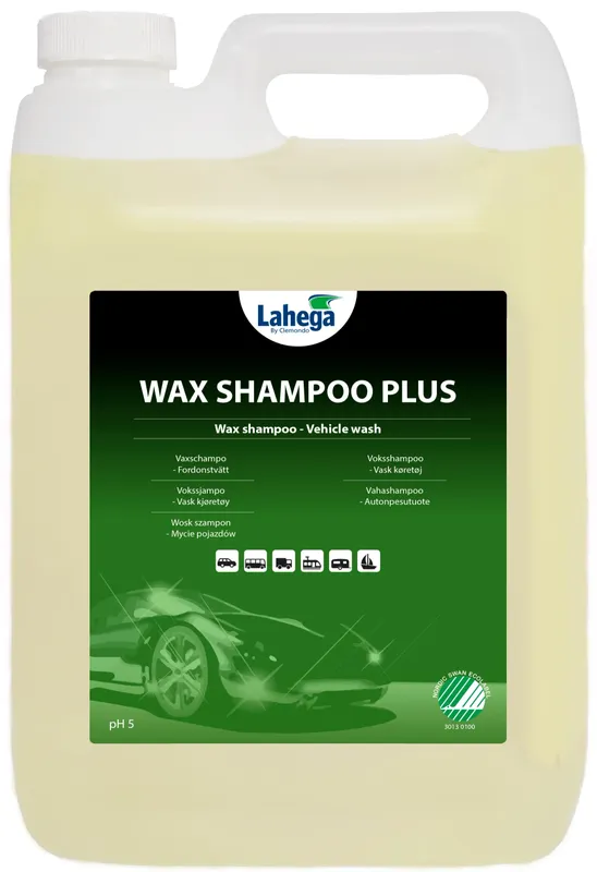 Lahega Wax Shampoo Plus – Svanenmärkt Högskummande Vaxschampo för Fordon, 5L