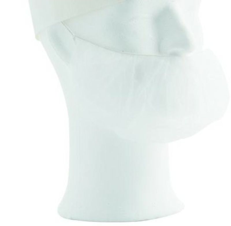 Skäggskydd Engångs XL – Vit PP (100-pack)