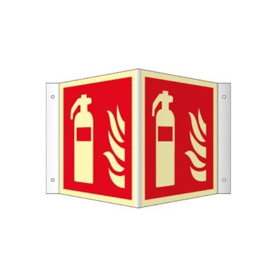 Plogskylt brandsläckare 20x20 cm Aluminium