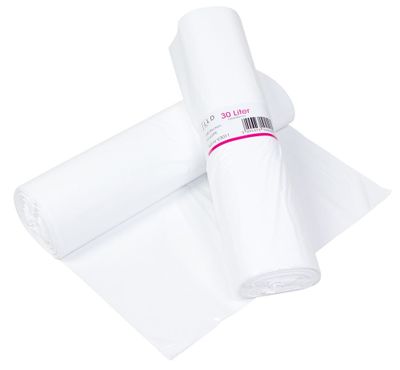 Papperskorgspåse 30L Vit LLD, 520x580mm, 100st/rl, 10rl/kart