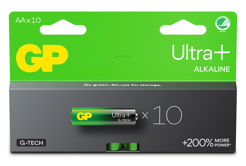 GP Ultra Plus Alkaline AA-batteri, 15AUP/LR6, 10-pack