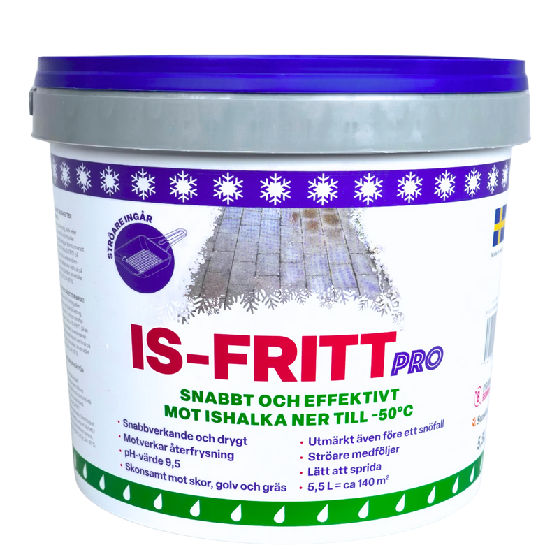 Isfritt Pro 5,5 L – Effektivt Halkskydd & Avisningsmedel för Gångytor
