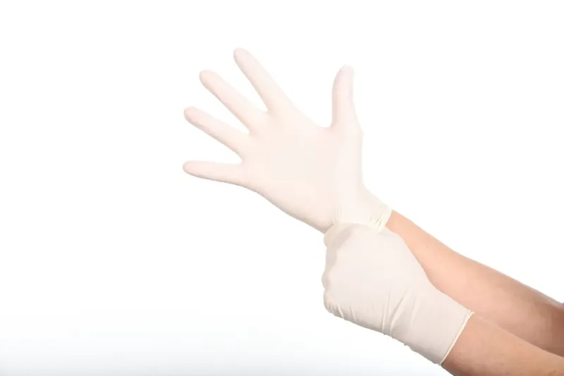 TEGERA 833 – Puderfri Latexhandske för Engångsbruk, Livsmedelsgodk., Cat. III, 100-pack