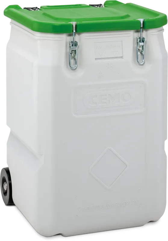 CEMO Mobil Box 250 L – ADR-godkänd Transportbehållare för Farligt Fast Gods, Grönt Lock
