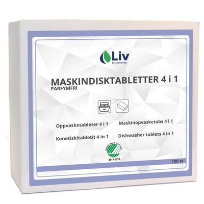Liv Maskindisktabletter 4 i 1 100-pack