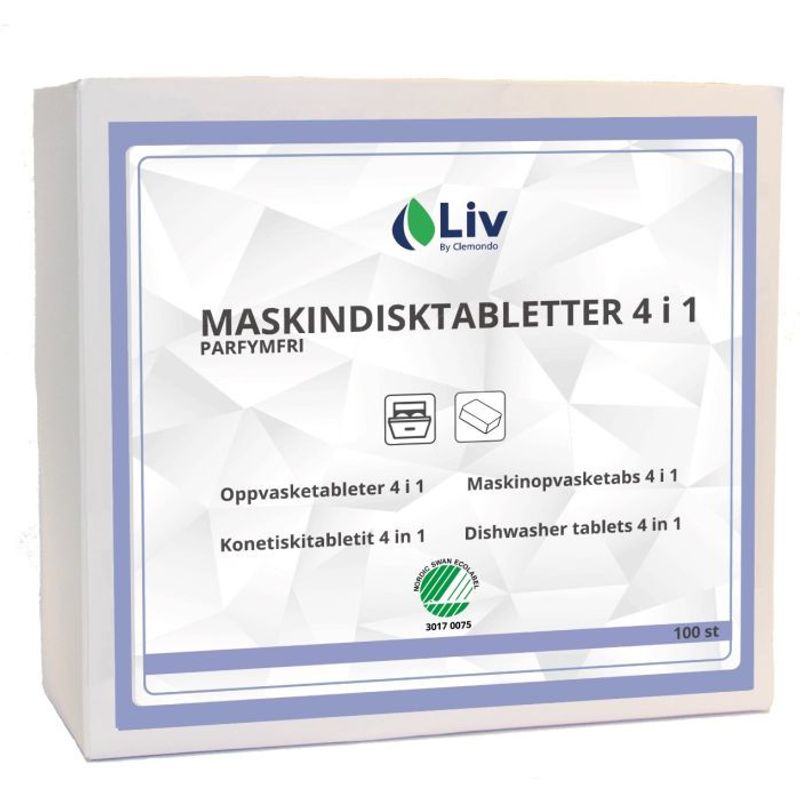 Liv Maskindisktabletter 4 i 1 100-pack