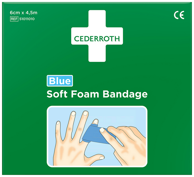 Förband Cederroth Soft Foam Bandage BLÅ 6 cm x 4,5 m