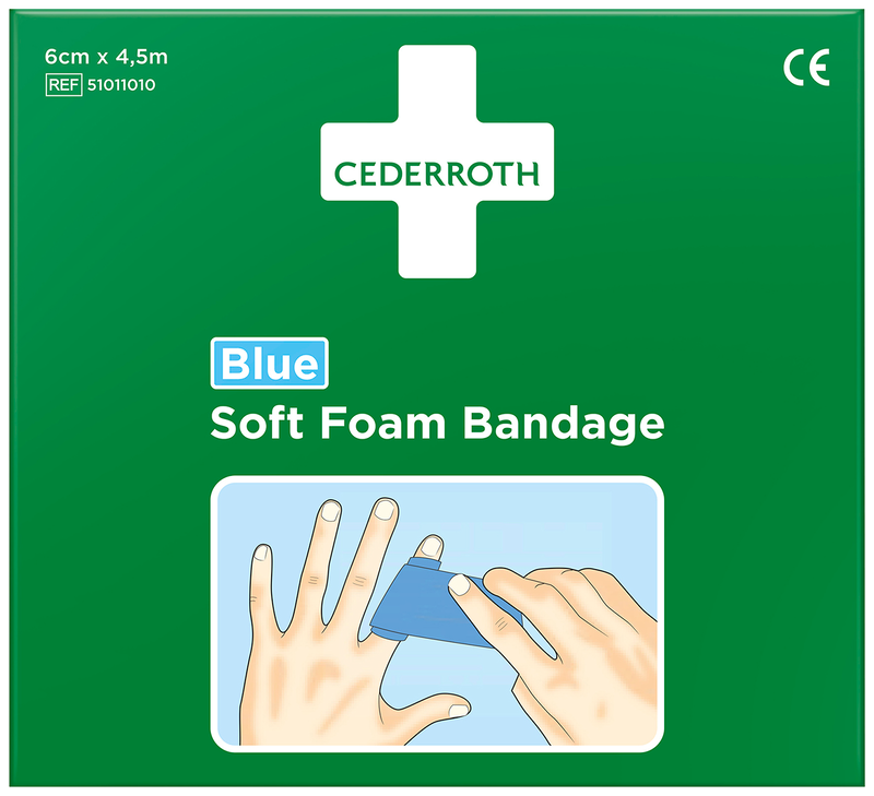 Förband Cederroth Soft Foam Bandage BLÅ 6 cm x 4,5 m