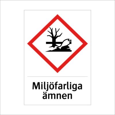 Skylt med text Miljöfarliga ämnen - magnet