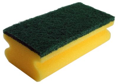 Kökssvamp grovputs Gul/Grön 9cm, 5st/frp
