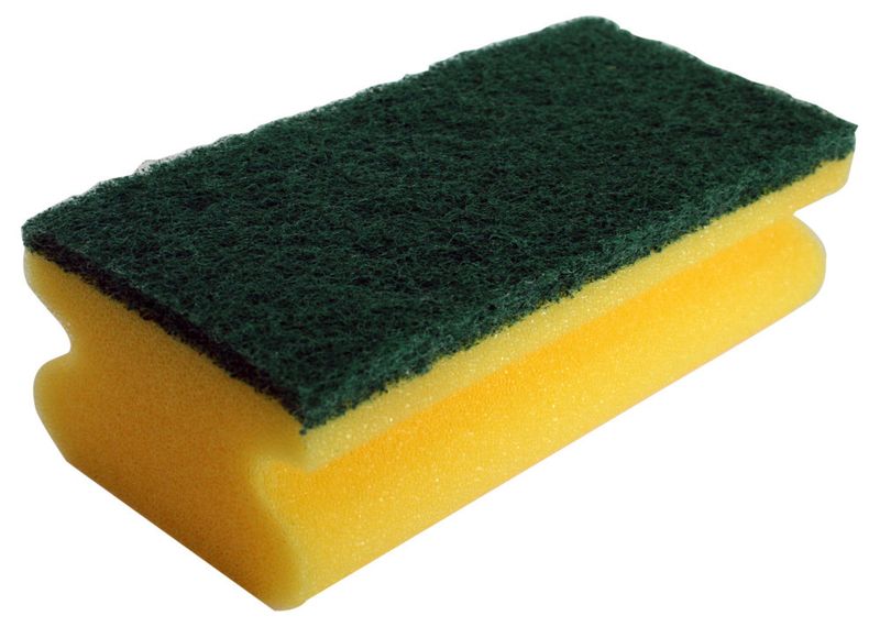 Kökssvamp grovputs Gul/Grön 9cm, 5st/frp