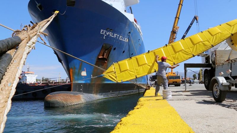 AquaGuard 1150F – Tyngsta Skärmlänsan för Offshore, Industrihamnar och Kraftigt Exponerade Vatten, 1150 mm, Gul
