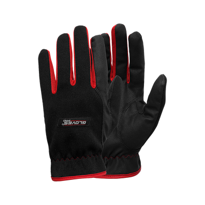 RED 1 – Montagehandske i Syntetläder med Meshbaksida | Touchscreen-kompatibel, 12 par/frp