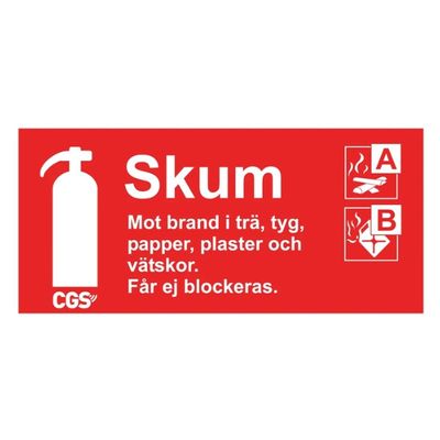 CGS skylt skum 10x20 cm röd/vit, vinyl