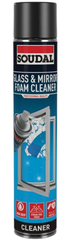 Soudal Glass & Mirror foam cleaner, 750ml., 12st/frp