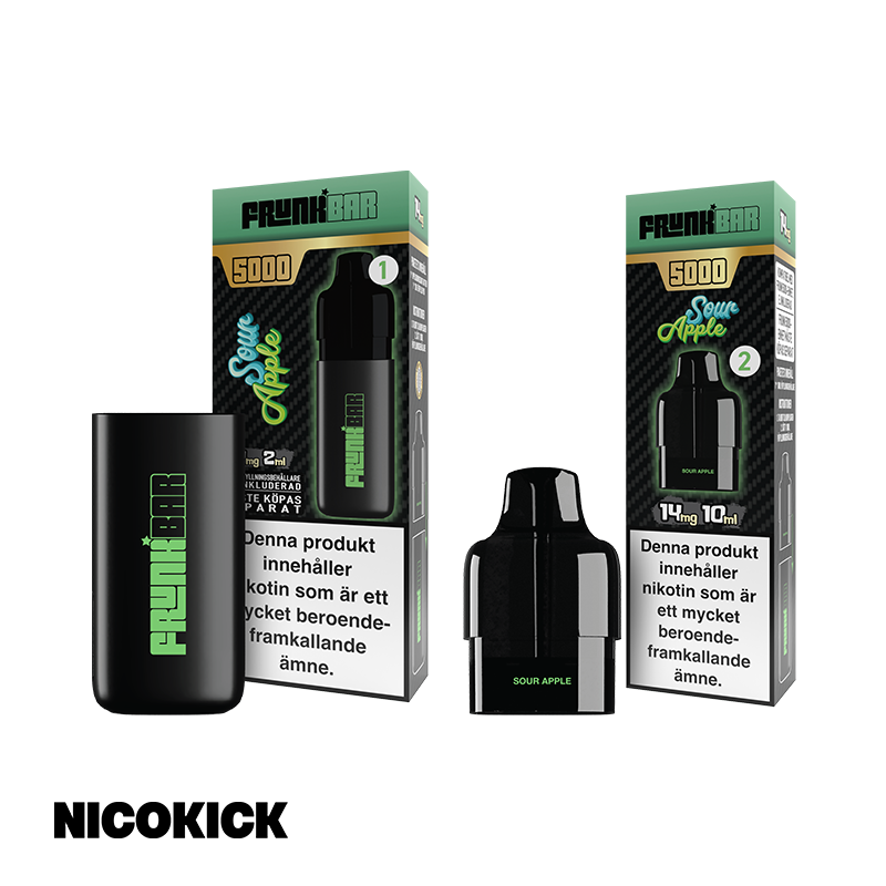 Frunk Bar 5000 Engångs Vape - Sour Apple