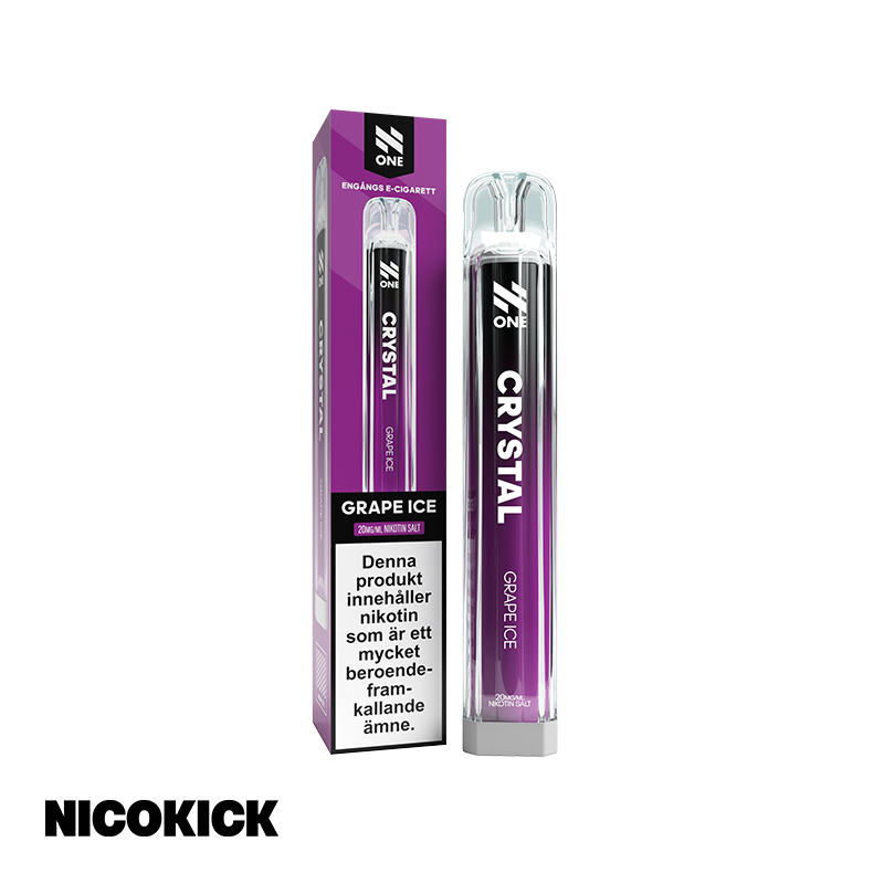 N One Crystal Engångs Vape - Grape Ice