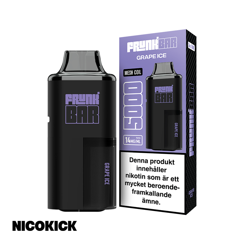 Frunk Bar 5000 Engångs Vape - Grape Ice