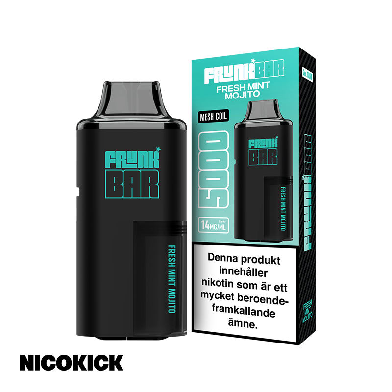 Frunk Bar 5000 Engångs Vape - Fresh Mint Mojito