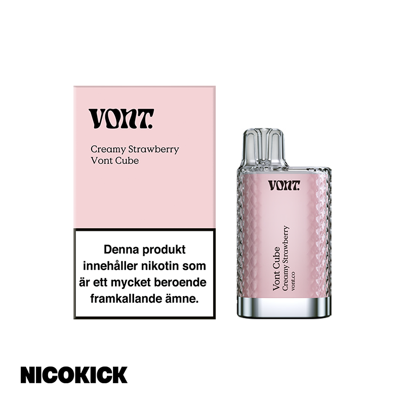 Vont Cube Engångs Vape - Creamy Strawberry