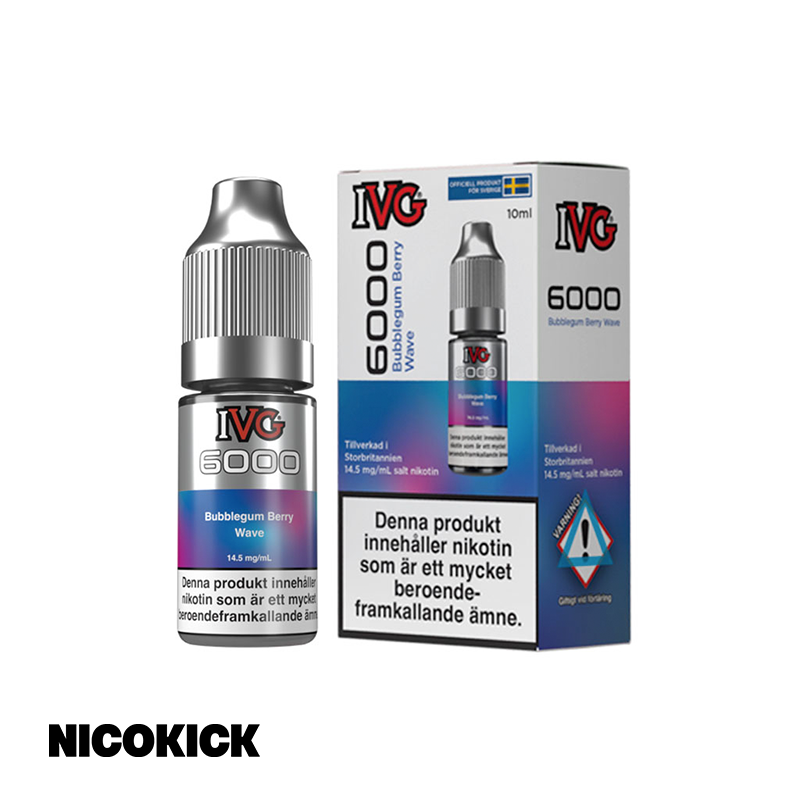 IVG 6000 - Bubblegum Berry Wave (10ml E-juice)