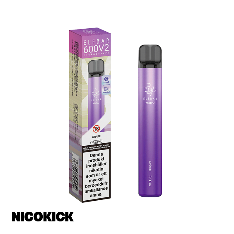 ElfBar V2 Engångs Vape - Grape