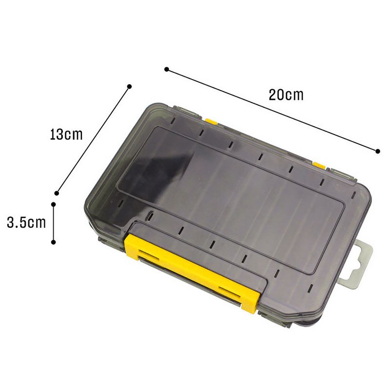 Double sided fishing lure bait box, Yellow (HS-1017)