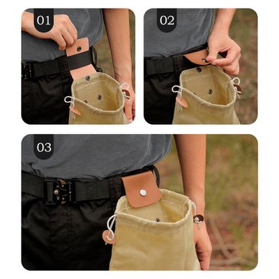 Outdoor fruit picking bag, waist hanging tool belt bag (Khaki)