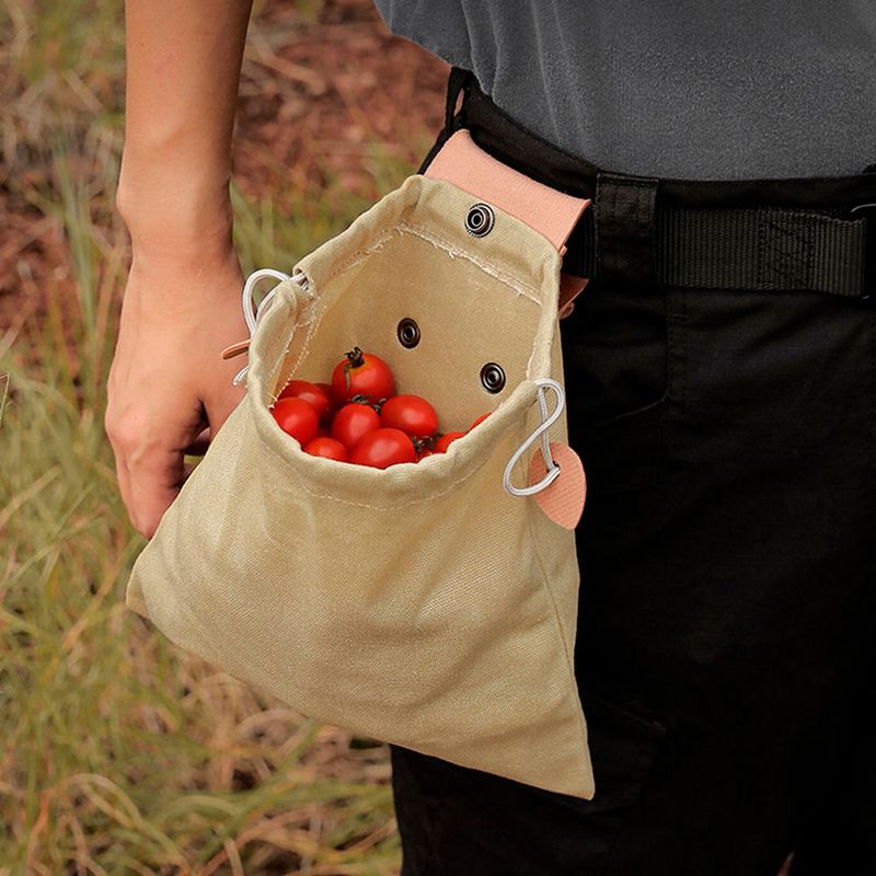 Outdoor fruit picking bag, waist hanging tool belt bag (Khaki)