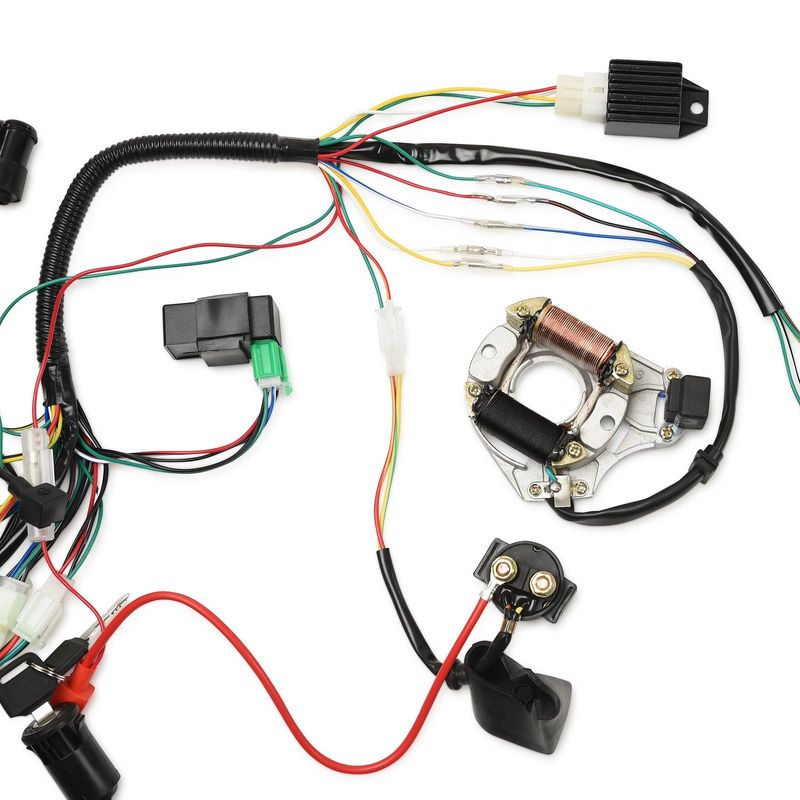 Komplett elkit fyrhjuling 50cc-125cc - Tändplatta och elkablage